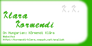 klara kormendi business card